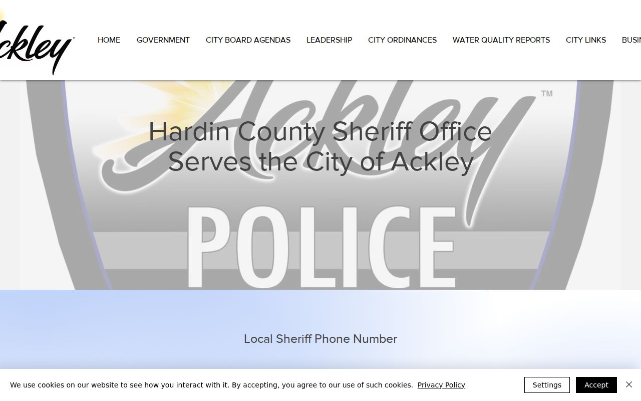 Ackley sheriff-service route for Hardin County municipal court warrants