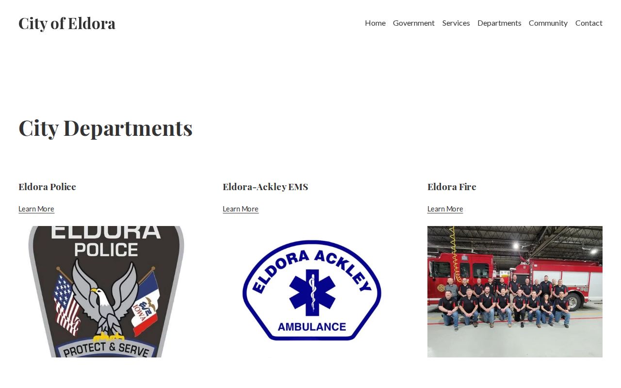 Eldora city department route for Hardin County municipal warrant records