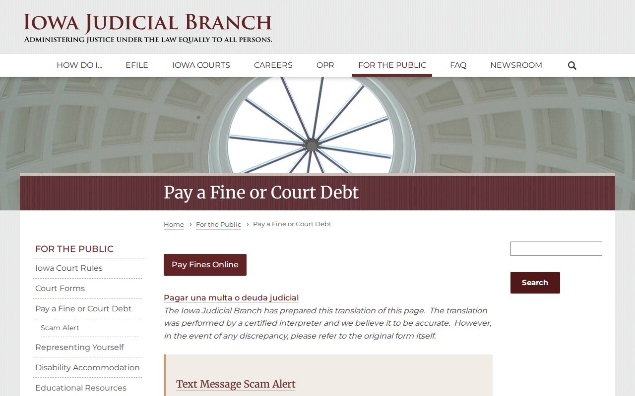 Hardin County warrant records official Iowa court payment instructions